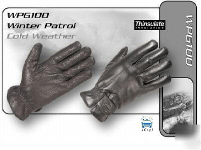Hatch winter patrol sheepskin black police gloves xs