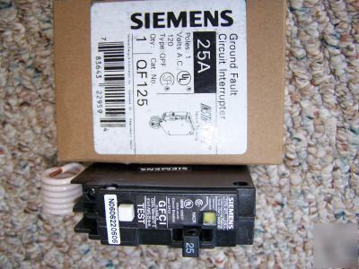 New siemens QF125 gfi circuit breaker 1POLE 25AMP 