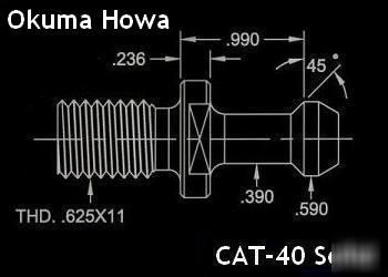 Okuma howa cnc cat-40 solid retention knobs