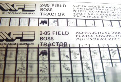 White 2-88 field boss tractor parts catalog micro fiche