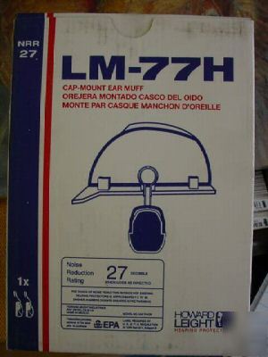 New howard leight lm-77H cap mount ear muff hard hat