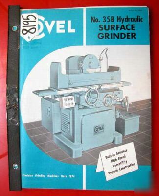 Covel instruct/parts manual no.3B&no.60 surface grinder