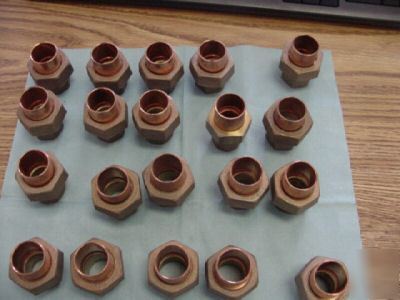 Nib lot of epc or co copper to brass unions. qty. 20 