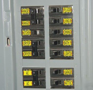 New breaker box labels for breakers and switches 