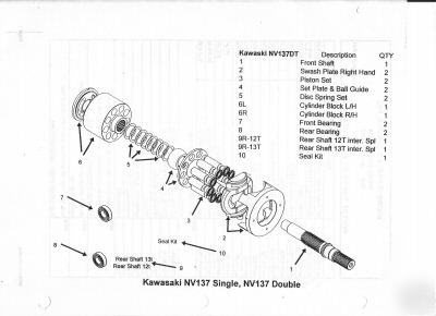 Kawasaki hydraulic/hydrostatic NV137 needle bearing