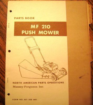 Massey ferguson 210 push mower parts catalog book mf