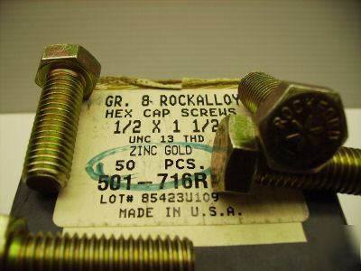 46-grade 8 steel hex head bolts 1/2-13 x 1-1/2