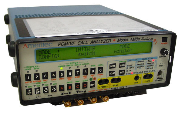Ameritec AM8E features 97 pcm/vf T1 call analyzer