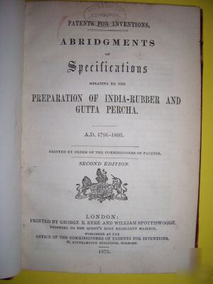 British patents, india-rubber & gutta percha 1791-1866