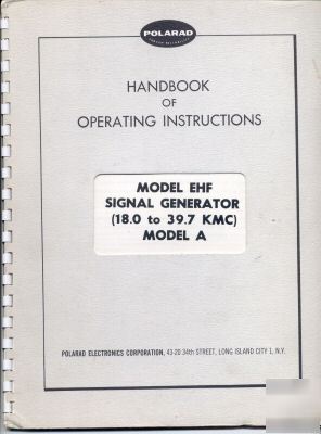 Polarad ehf handbook of operating instructions