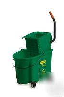 Wavebrake mop bucket wringer combo green rcp 7588-88