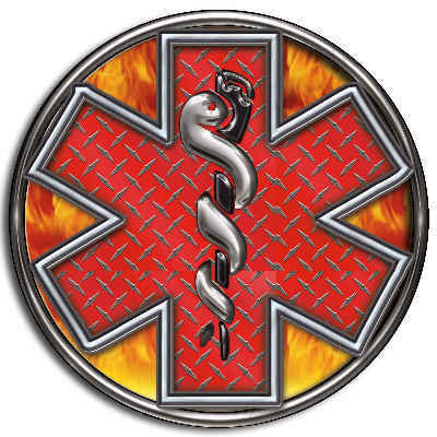 Ems star of life ambulance red custom decal sticker