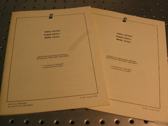 G30998 two hp 6235A operating & service manuals