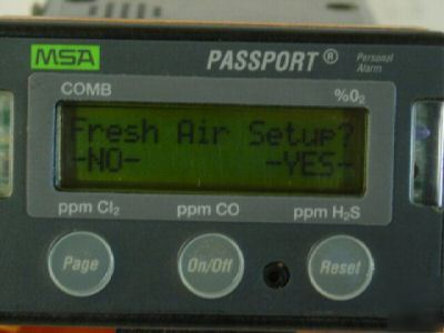 Msa passport 7321L combustible gas detector alarm w/+