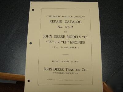 John deere hit and miss engine part repair manual e ek 