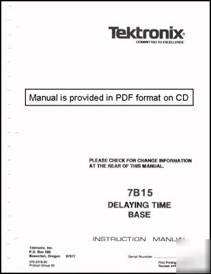Tek tektronix 7B15 service & operation manual