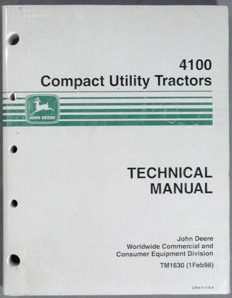 John deere 4100 compact tractor technical manual TM1630