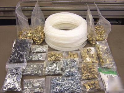 Brass compression fittings / lub. hardware (huge lot)