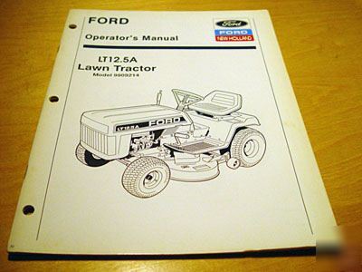 Ford YT12.5A yard tractor operator's manual nh yt 12.5