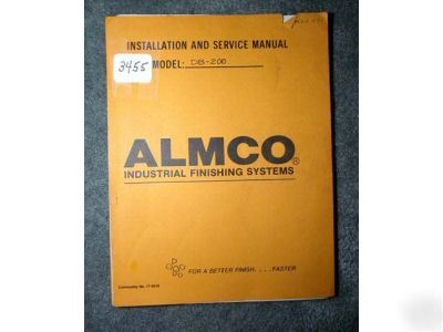 Almco db-200 installation and service manual