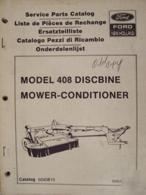 New holland 208 discbine mower conditioner parts manual