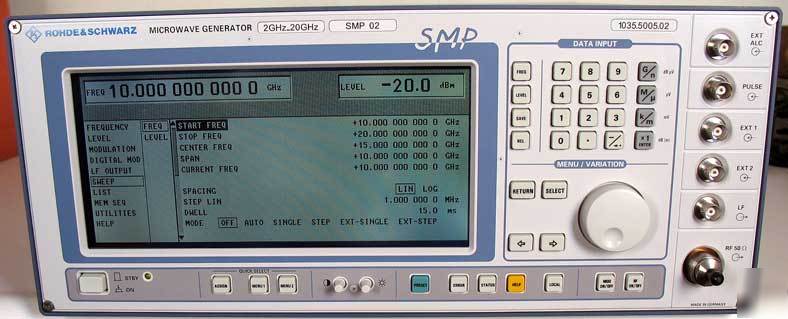 Rohde & schwarz SMP02 microwave signal generator 20GHZ
