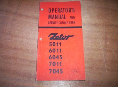 Zetor 5011 to 7045 tractor operators manual
