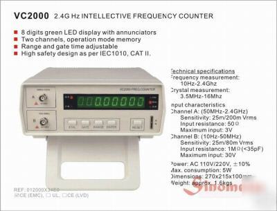 Mastech VC2000 bench frequency counter 10 hz - 2.4 ghz