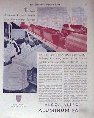 1930 alcoa albron powder for aluminum paint ad