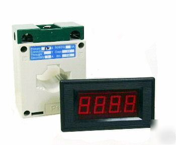 Ac 0-50A digital led amp current meter w/ transformer