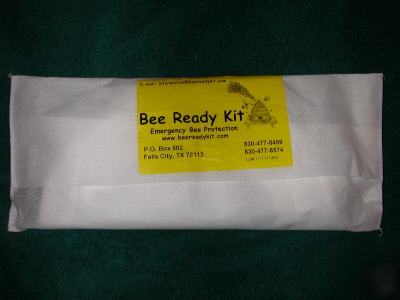 Emergency bee protection suit with veil and gloves