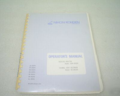 Nihon kohden bsm-8500A and ws-841RA operators manual