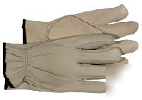 Unlined grain leather driver's gloves, large -- boss
