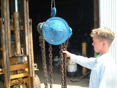 3 ton chain fall hoist lift engine shop chisholm pull