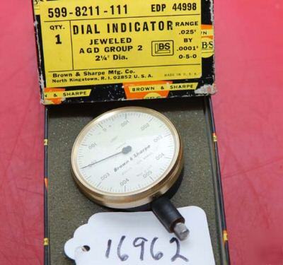 Brown & sharpe 2-1/4 inch dial indicator: 