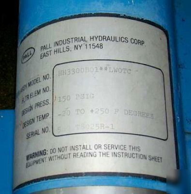 Paul munroe baldor hydraulic pump / pall filter 1HP 1PH