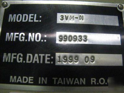 1999 ferro milling machine 3VM-n heidenhain dro 10X50