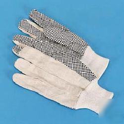 Men's pvc-dotted canvas gloves - one size - dozen