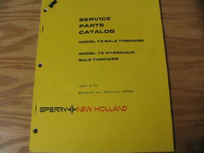 New holland model 70 75 bale thrower parts catalog