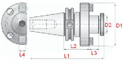 Bison cat-50 face mill holder-2X4 arbor diameter:2