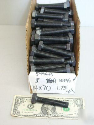 M14 - 2.0 x 70 mm metric bolts grade 8.8, qty (5)
