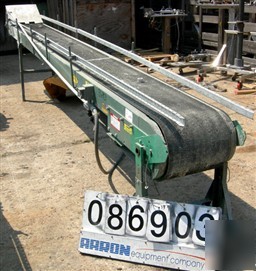 Used: hytrol belt conveyor, model c. rubber belt 16