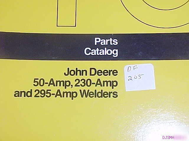 John deere 50 230 295 amp welders parts catalog
