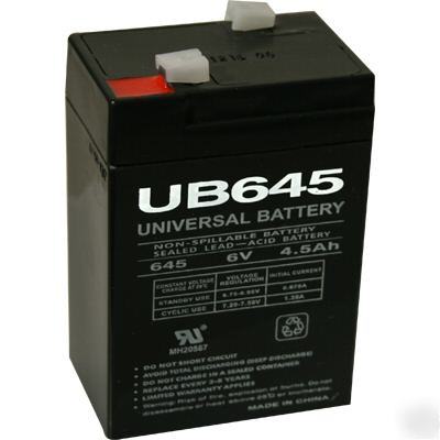 New 6V 4.5AH UB645 sla ups battery for fire exit signs 