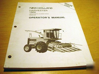New holland 1900 forage harvester operator's manual nh