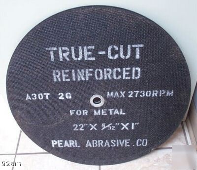 2 tru-cut reinforced pearl cut off wheel 22â€ x 5/32 x 1