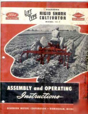 Ford tractor ridgid shank cultivator manual 1950
