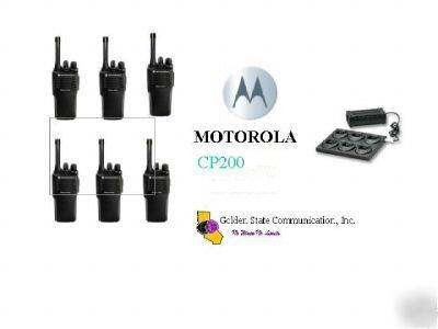 New 6 uhf CP200 16 ch with rapid rate 6 bank charger