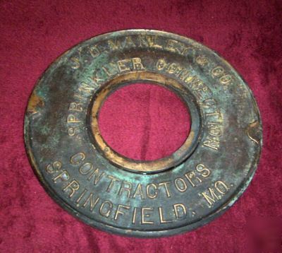 Very rare - round brass fire protection name plate 12