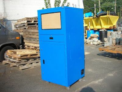 Deluxe mobile security computer cabinet - blue - assemb